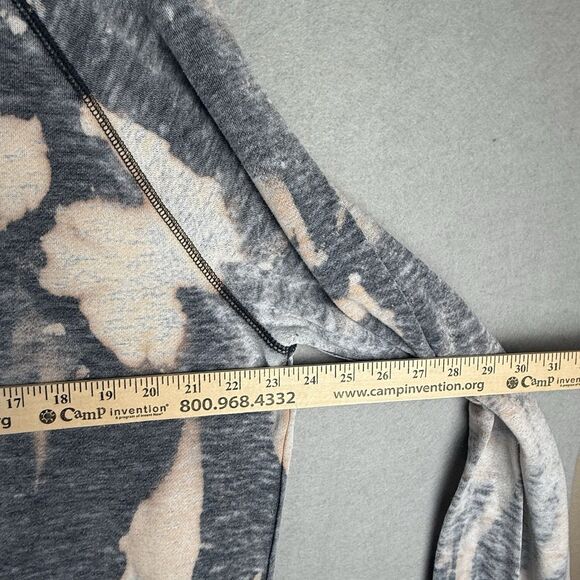 Burton Retro Mountain Logo Crewneck Sweatshirt Gray Mens Trashed Bleached Sz L - Picture 2 of 6